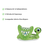 Boia Infantil Tartaruga Com Fralda E Para Sol Inflável Bebê Até 15kg Piscina Verão PVC
