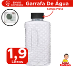 Garrafa Mosaico Fume 1,9 Litros Com Tampa Automática Higiênica