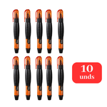 Kit 10 Canetas Corretivas 8ml Ponta Metálica Secagem Rápida Escolar Escritório Alta Precisão