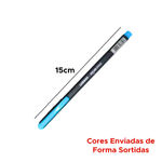 Kit Com 10 Unidades Canetas Esferográfica 0.7mm Carbon Ponta Fina Sortidas