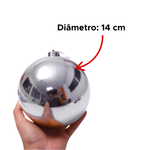 Bola De Luxo Natal Grande 14cm Brilhante Lisa Decoração Natalina Perfeita Para Árvores Grandes