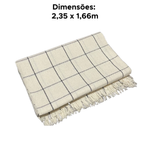 Manta Decorativa 100% Algodão 2,35x1,66m Para Sofá Cama Protetora