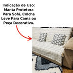 Manta Decorativa 100% Algodão 2,35x1,66m Para Sofá Cama Protetora