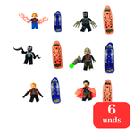 Kit Com 6 Bonecos Montável Play Box Heróis e Vilões Brinquedo Infantil de Encaixe