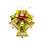 Enfeite Sino De Natal Dourado 19x18cm Árvore e Guirlanda