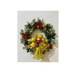 Enfeite Sino De Natal Dourado 19x18cm Árvore e Guirlanda