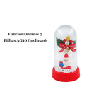 Cúpula Natalina XMAS Com Luz LED Multicor 8x14,5cm Sortida