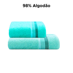 Kit Jogo De Toalha De Banho Grande + Rosto Macia 2 Peças 98% Algodão 