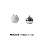 Kit 6 Bolas de Natal Prata Lisa e Glitter 7cm Árvore Natalina