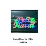 Letreiro Feliz Natal 30 LEDs Com Tomada Decoração Iluminada