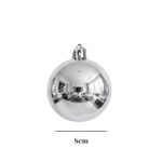 Kit 5 Bolas De Natal Prata Fosca E Brilhante 8cm Para Árvore Decoração Natalina Enfeite Natal