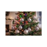 Kit 5 Bolas De Natal Prata Fosca E Brilhante 8cm Para Árvore Decoração Natalina Enfeite Natal