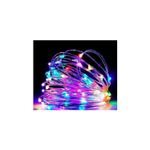 Fio de Cobre 5 Metros 50 LEDs Coloridos à Pilha Natal Pisca Pisca