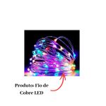 Fio de Cobre 5 Metros 50 LEDs Coloridos à Pilha Natal Pisca Pisca