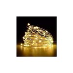Fio de Fada Cobre 5 Metros 50 LEDs Branco Quente à Pilha Natal