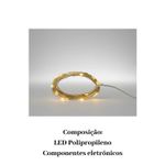 Fio de Fada Cobre 5 Metros 50 LEDs Branco Quente à Pilha Natal