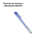 Kit 12 Canetas Borracha Retrátil Escolar Coloridas Apaga Fácil