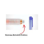 Kit 12 Canetas Borracha Retrátil Escolar Coloridas Apaga Fácil