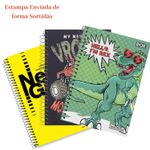 Kit 3 Caderno Universitário 10 Matérias 200 Folhas Capa Dura Escolar Masculino Sortido