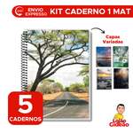 Kit 5 Cadernos Universitário 1 Matéria Com 96 Folhas De Capa Dura Para Revenda
