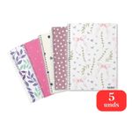 Kit Com 5 Cadernos 10 Matérias 160 Folhas Capa Dura Escolar Faculdade Sortido Feminino