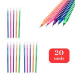 Kit 20 Canetas WOW 0.7mm Coloridas Ponta Fina Sortidas