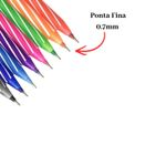 Kit 20 Canetas WOW 0.7mm Coloridas Ponta Fina Sortidas