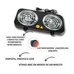 Fogareiro Elétrico 2 Bocas 127V 2000W Portátil Sem Gás