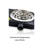 Fogareiro Elétrico 2 Bocas 127V 2000W Portátil Sem Gás