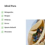 Cesto Organizador Infantil Dobrável Feltro Bichinhos 35x35cm