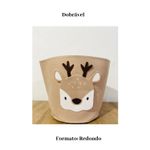 Cesto Organizador Infantil Dobrável Feltro Bichinhos 35x35cm