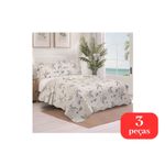 Colcha Casal Evolution Floral Dupla Face Microfibra 3 Peças