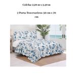 Colcha Casal Evolution Floral Dupla Face Microfibra 3 Peças