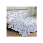 Colcha Casal Evolution Floral Dupla Face Microfibra 3 Peças