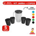 Kit Jarra 2 Litros Com 4 Copos De Plástico 350ml Para Suco Refresco Para Familia Grande Kit Jarra Resistente
