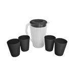 Kit Jarra 2 Litros Com 4 Copos De Plástico 350ml Para Suco Refresco Para Familia Grande Kit Jarra Resistente