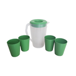 Kit Jarra 2 Litros Com 4 Copos De Plástico 350ml Para Suco Refresco Para Familia Grande Kit Jarra Resistente