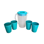 Kit Jarra 2 Litros Com 4 Copos De Plástico 350ml Para Suco Refresco Para Familia Grande Kit Jarra Resistente