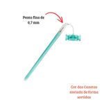 Kit 12 Canetas Gel 0.7mm Com Carimbo Escrita Azul Sortidas