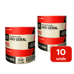 Kit 10 Rolos Fita Crepe 24x50 Pintura Residencial Fácil Remoção