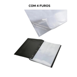 Kit com 50 Envelopes Plástico 4 Furos Para Documentos Pasta Fichário