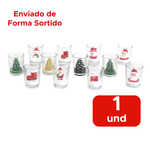 Castical Copo Vidro Vela Decorativa Natal Decoração Enfeite 7cm Sortida