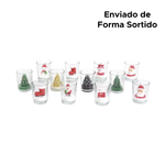 Castical Copo Vidro Vela Decorativa Natal Decoração Enfeite 7cm Sortida