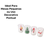Castical Copo Vidro Vela Decorativa Natal Decoração Enfeite 7cm Sortida