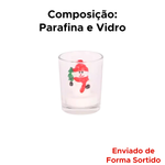 Castical Copo Vidro Vela Decorativa Natal Decoração Enfeite 7cm Sortida