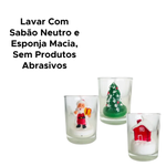 Castical Copo Vidro Vela Decorativa Natal Decoração Enfeite 7cm Sortida