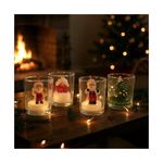 Castical Copo Vidro Vela Decorativa Natal Decoração Enfeite 7cm Sortida