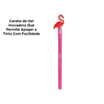 Kit 4 Canetas Gel Apagáveis Flamingo Azul Ponta Fina