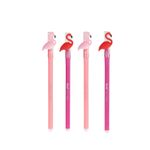 Kit 4 Canetas Gel Apagáveis Flamingo Azul Ponta Fina
