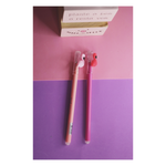Kit 4 Canetas Gel Apagáveis Flamingo Azul Ponta Fina